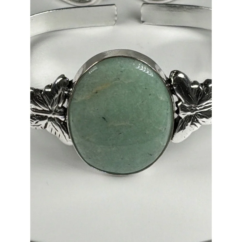Amazonite Butterfly Jewelry Set – Cuff Bracelet & Matching Earrings‎